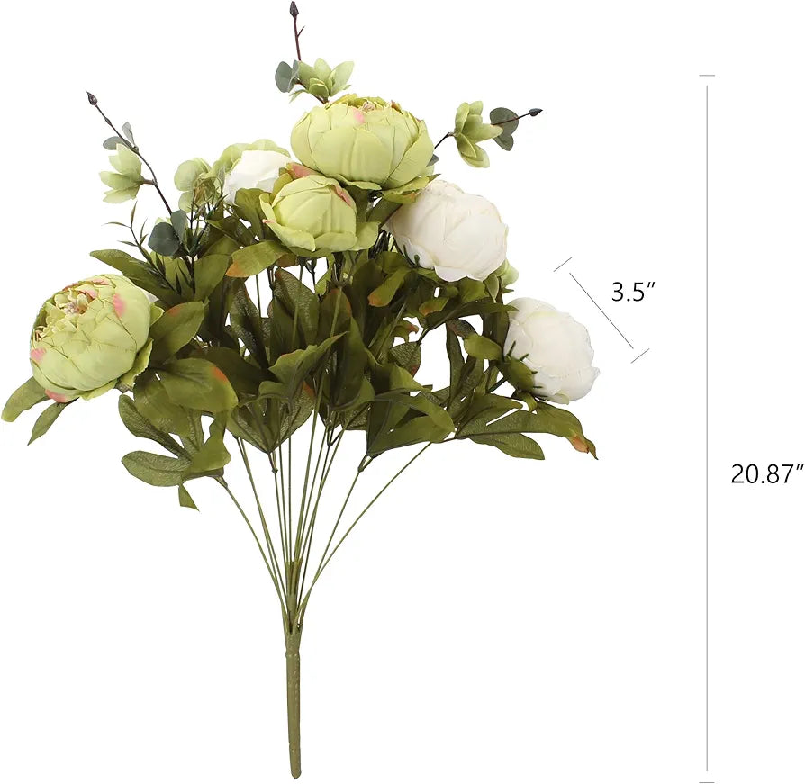 Duovlo Vintage Artificial Silk Peony Flowers for Wedding and Home Decor - 1 Pack