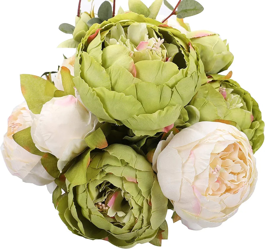 Duovlo Vintage Artificial Silk Peony Flowers for Wedding and Home Decor - 1 Pack